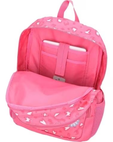 PEPE JEANS ZAINO SCOLASTICO ROSA CON STAMPA CUORI E STELLE