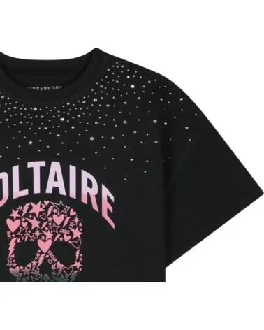 ZADIG AND VOLTAIRE T-SHIRT MANCHES COURTES FILLE OBSCURITÉ OSCURIDAD