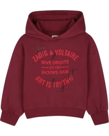 ZADIG & VOLTAIRE KAPUZENPULLOVER NINA BORDEAUX BURDEOS