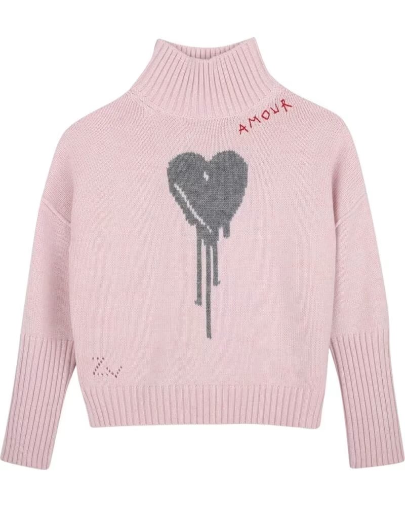 ZADIG AND VOLTAIRE NINA MÄDCHEN PULLOVER MIT HERZ RUBOR ROSA CHINA