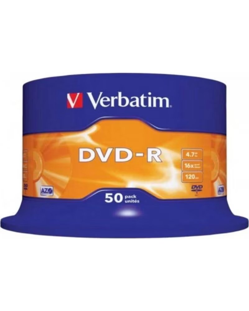 VERBATIM dvd - r 4 7gb 16x tarrina 50 unds imprimible