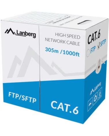 LANBERG Bobina cat 6 sftp 305m solid cu cpr fluke passed gris