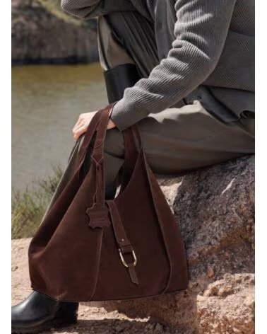 BOLSA SHOPPER DE OMBRO BINNARI SIENA CASTANHO MARRON