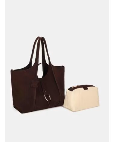BOLSA SHOPPER DE OMBRO BINNARI SIENA CASTANHO MARRON