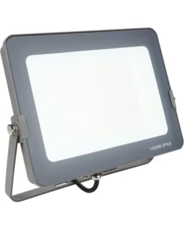 SILVER Foco proyector led ips 65 100w 5700k luz fria 8 000lm gris
