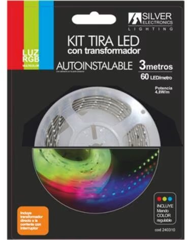 SILVER Kit tira led electronics 540 lm - m - 3m - 12v - 7 2w - m - rgb