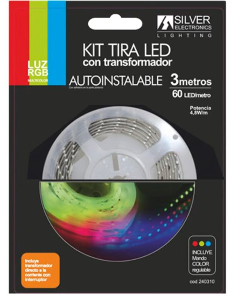SILVER Kit tira led electronics 540 lm - m - 3m - 12v - 7 2w - m - rgb