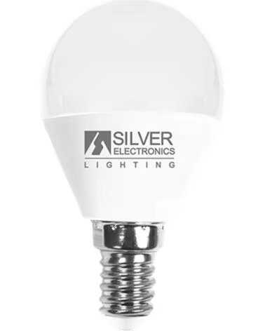 SILVER Bombilla led decorativa electronis esferica 5w=50w - e14 - 5000k - 620 lm - luz blanca - a