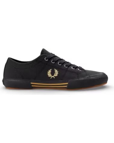 FRED PERRY B708 VINTAGE TENNIS CANVAS B2332 90A SAPATILHAS PRETAS