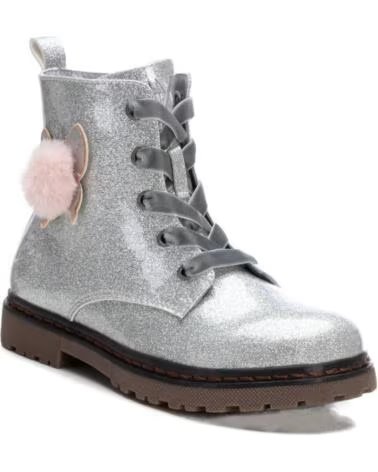 BOTINES INFANTILES XTI 150659 EN PLATA CON PURPURINA Y POMPON