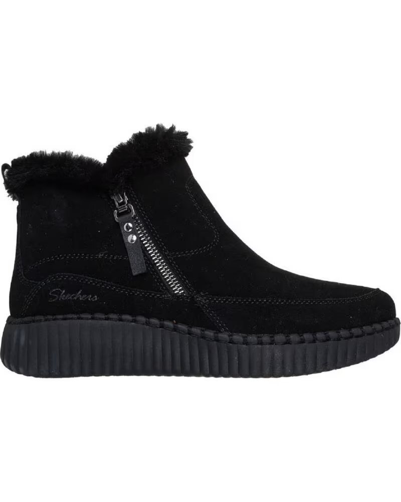 SKECHERS 168108 STIVALI DA DONNA IN PELLE SCAMOSCIATA NEGRO
