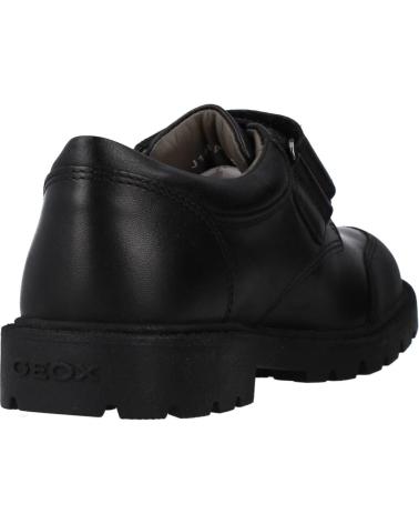 GEOX J SHAYLAX BOY - BLACK SCHOOL SHOES WITH HOOK-AND-LOOP CLOSURE NEGRO