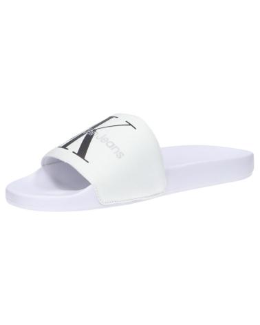 Chanclas de Hombre CALVIN KLEIN YM0YM00061 SLIDE MONOGRAM YBR WHITE