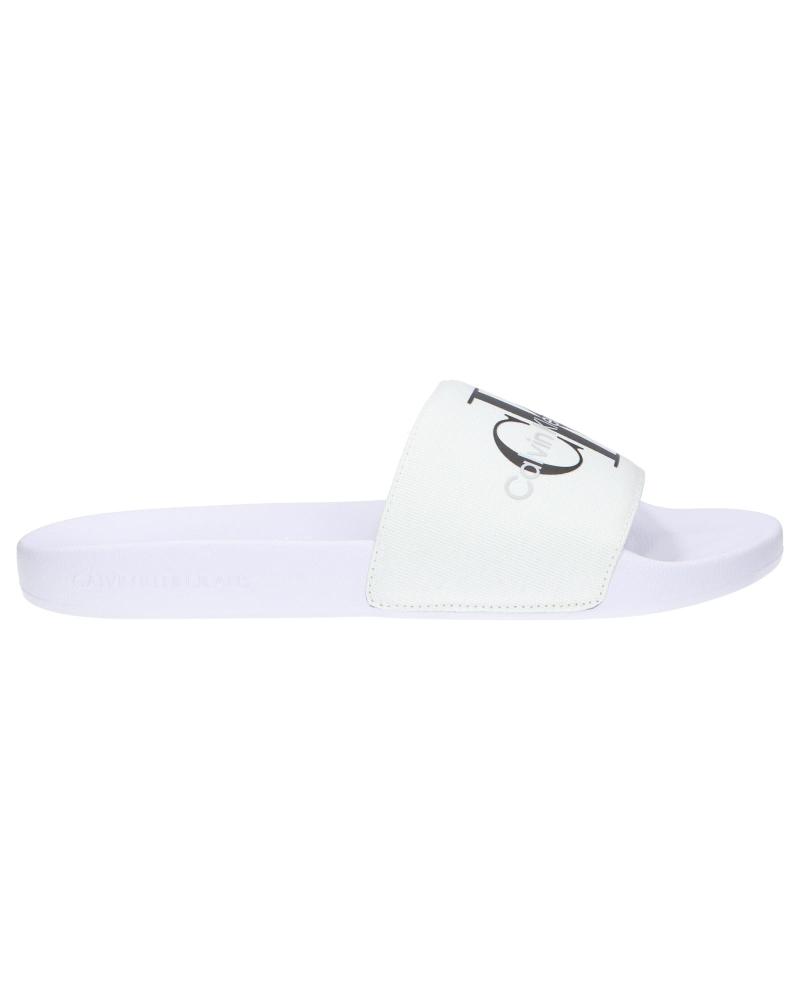 Chanclas de Hombre CALVIN KLEIN YM0YM00061 SLIDE MONOGRAM YBR WHITE