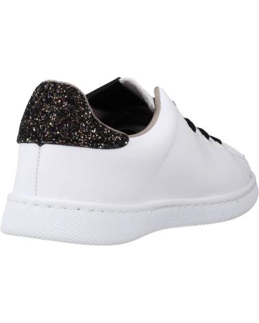 VICTORIA 1125244V WHITE LEATHER-EFFECT SNEAKERS WITH BLACK GLITTER BLANCO