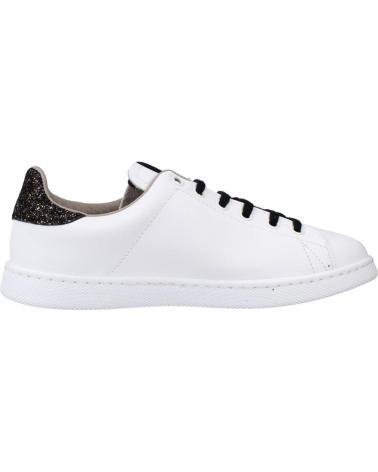 VICTORIA 1125244V WHITE LEATHER-EFFECT SNEAKERS WITH BLACK GLITTER BLANCO