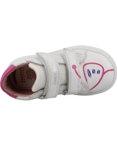 GEOX B BIGLIA GIRL B044CC FREIZEITSCHUHE KLETTVERSCHLUSS MÄDCHEN WEISS FUCHSIA BLANCO