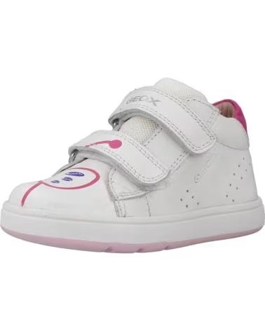 GEOX B BIGLIA GIRL B044CC FREIZEITSCHUHE KLETTVERSCHLUSS MÄDCHEN WEISS FUCHSIA BLANCO