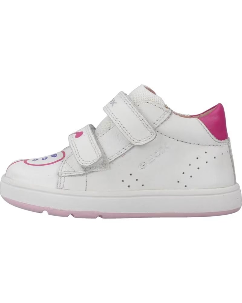 GEOX B BIGLIA GIRL B044CC FREIZEITSCHUHE KLETTVERSCHLUSS MÄDCHEN WEISS FUCHSIA BLANCO