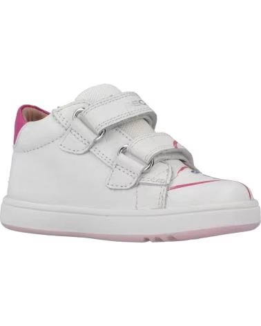 GEOX B BIGLIA GIRL B044CC FREIZEITSCHUHE KLETTVERSCHLUSS MÄDCHEN WEISS FUCHSIA BLANCO