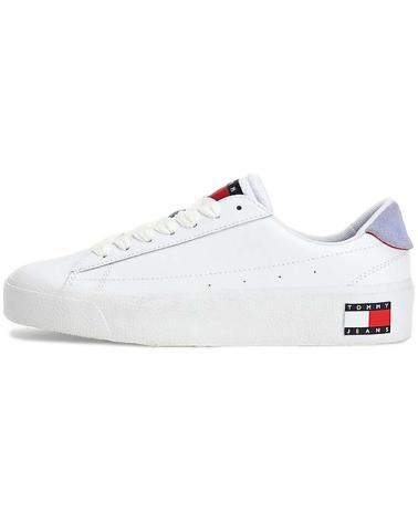 Zapatillas deporte pour Femme TOMMY JEANS ZAPATILLAS VULCANIZED LEATHER PARA MUJER EN COLOR BLANCO BLANCO