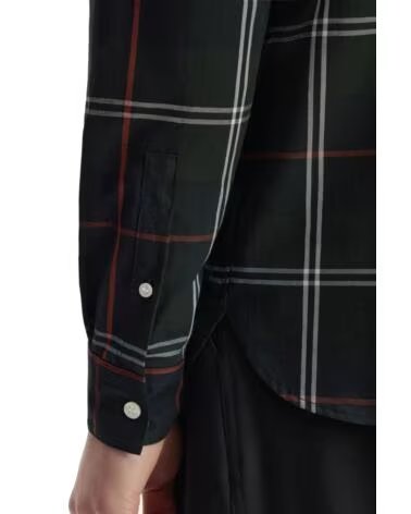 FRED PERRY CAMISA POPELINA TARTAN NIGHT GREEN