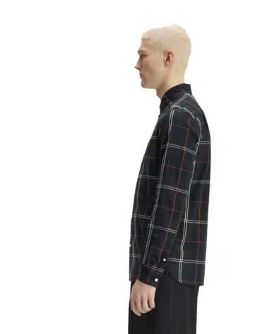 FRED PERRY CAMISA POPELINA TARTAN NIGHT GREEN