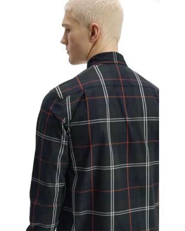 FRED PERRY CAMISA POPELINA TARTAN NIGHT GREEN