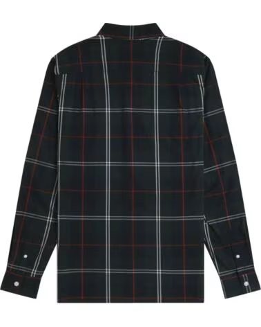 FRED PERRY CAMISA POPELINA TARTAN NIGHT GREEN