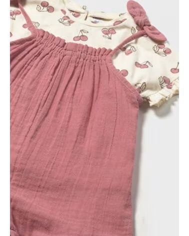 MAYORAL LATZHOSE UND T-SHIRT SET 1656 018 ROSA MÄDCHEN