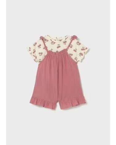 MAYORAL LATZHOSE UND T-SHIRT SET 1656 018 ROSA MÄDCHEN