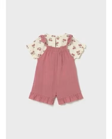 MAYORAL LATZHOSE UND T-SHIRT SET 1656 018 ROSA MÄDCHEN
