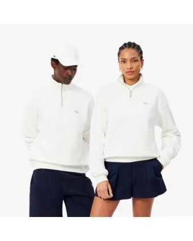 LACOSTE FELPA UNISEX CON ZIP SH7759 BLANCO