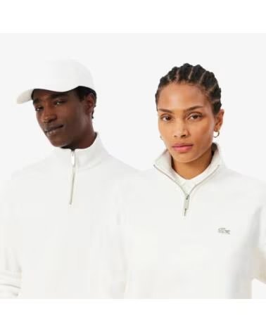 LACOSTE FELPA UNISEX CON ZIP SH7759 BLANCO
