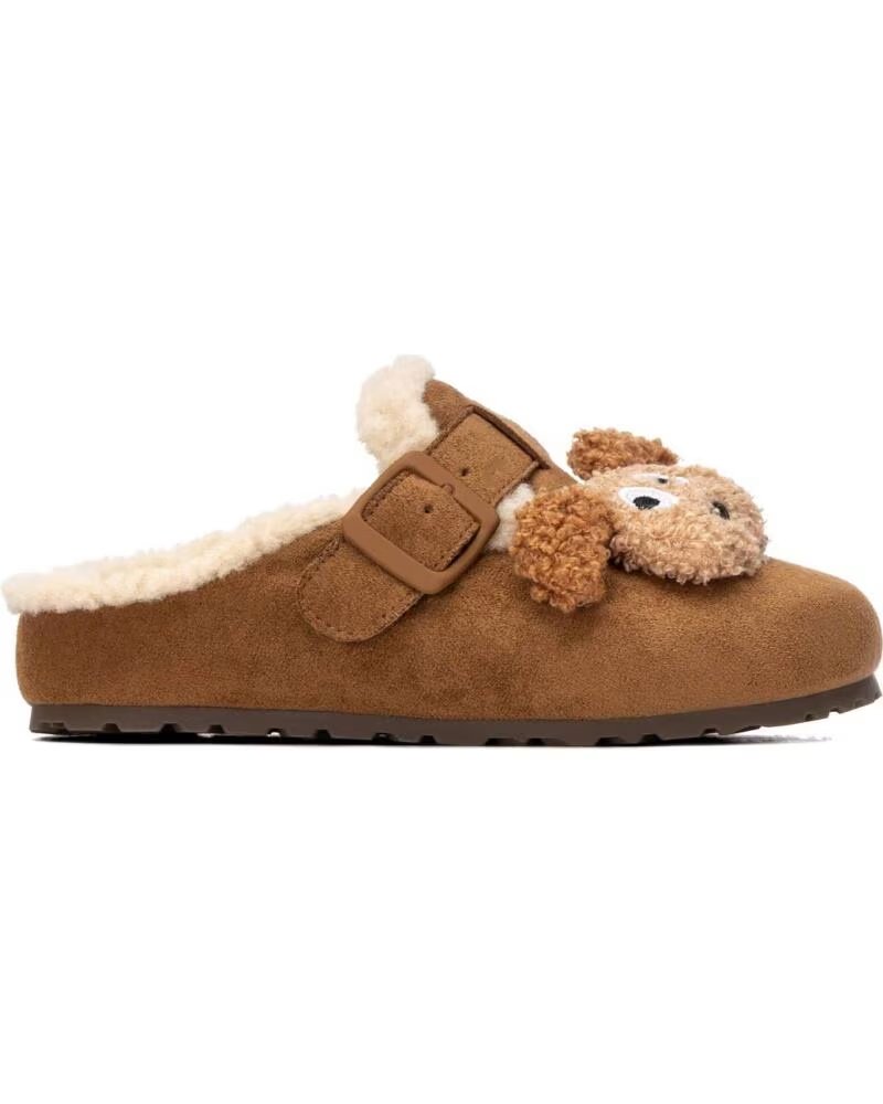 WILDLEDER-CLOGS MIT HUNDEDETAIL UND LAMMFELLFUTTER FÜR DAMEN XTI 154181 CAMEL