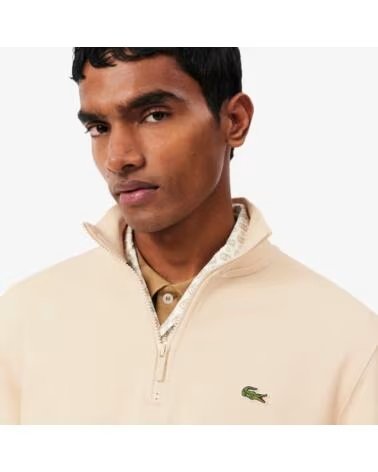LACOSTE HERREN SWEATSHIRT MIT REISSVERSCHLUSS UND STEHKRAGEN MODELL SH9774 IN BEIGE