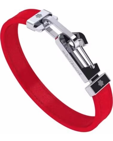 MONTBLANC MB12382563 PULSERA DE ACERO E INOXIDABLE CUERO ROJO