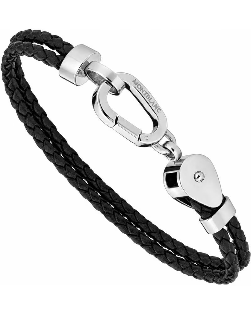BRACELET MONTBLANC MB12596863 EN CUIR TRESSÉ ET ACIER