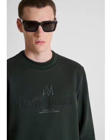 ANTONY MORATO SWEAT-SHIRT FOREST GREEN LOGO VERT VERDE
