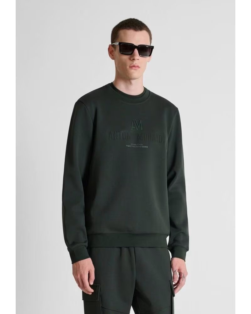 ANTONY MORATO SWEAT-SHIRT FOREST GREEN LOGO VERT VERDE