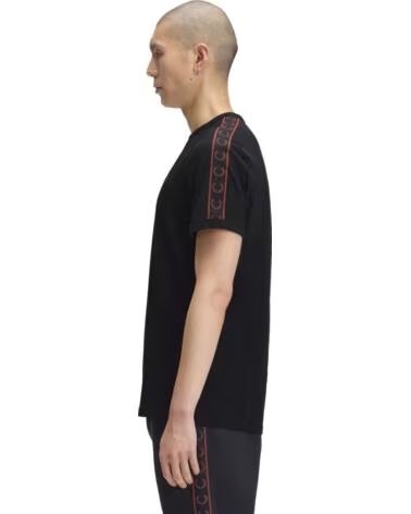 FRED PERRY CONTRAST TAPE RINGER CAMISETA NEGRO