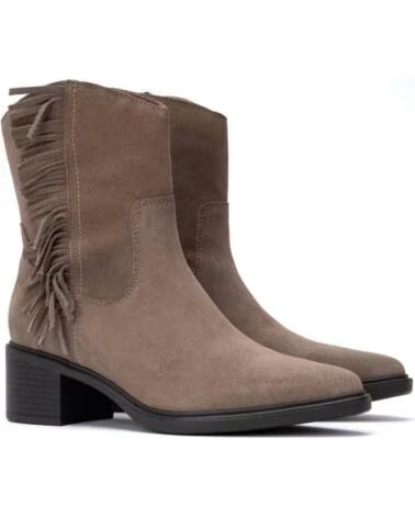 CARMELA 164252 STIVALETTI IN CAMOSCIO CON FRANGE TAUPE
