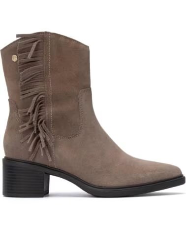 CARMELA 164252 STIVALETTI IN CAMOSCIO CON FRANGE TAUPE