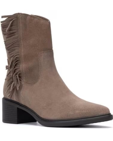 CARMELA 164252 STIVALETTI IN CAMOSCIO CON FRANGE TAUPE
