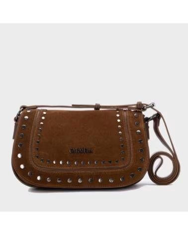 BOLSO BANDOLERA DE PIEL CON TACHUELAS CARMELA 186236 MARRÓN