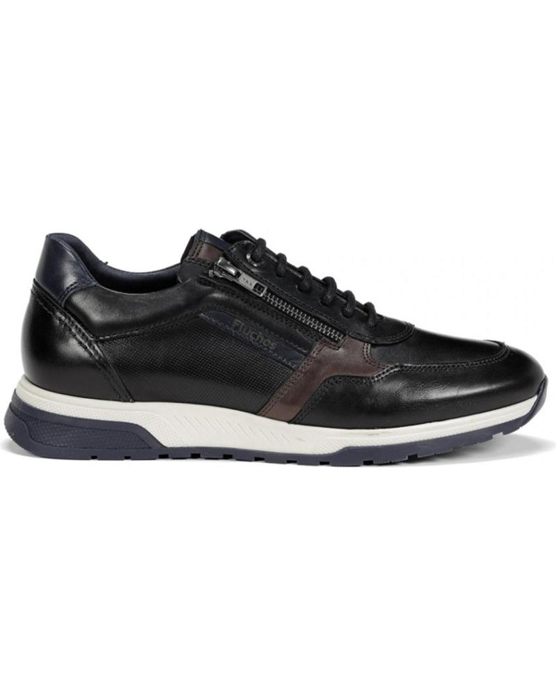 Sportif pour Homme FLUCHOS F1600 LOUIS ZAPATILLAS CASUAL DE HOMBRE NEGRO PIEL NEGRO