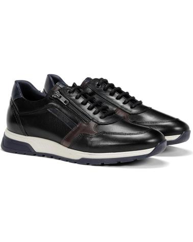 Sportif pour Homme FLUCHOS F1600 LOUIS ZAPATILLAS CASUAL DE HOMBRE NEGRO PIEL NEGRO