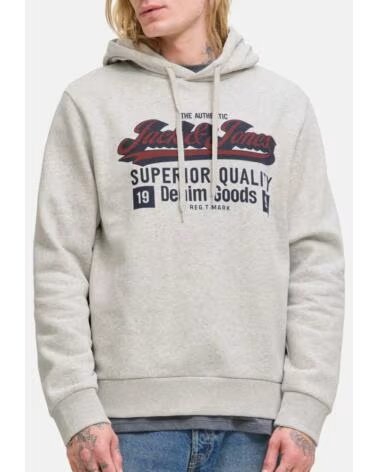 JACK AND JONES FELPA CON CAPPUCCIO 077-52599849976147 UOMO BEIG CLARO
