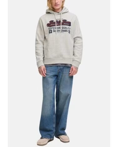 JACK AND JONES FELPA CON CAPPUCCIO 077-52599849976147 UOMO BEIG CLARO