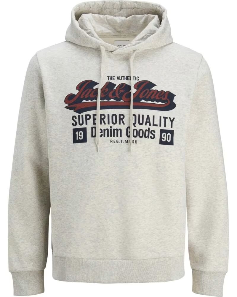 JACK AND JONES FELPA CON CAPPUCCIO 077-52599849976147 UOMO BEIG CLARO